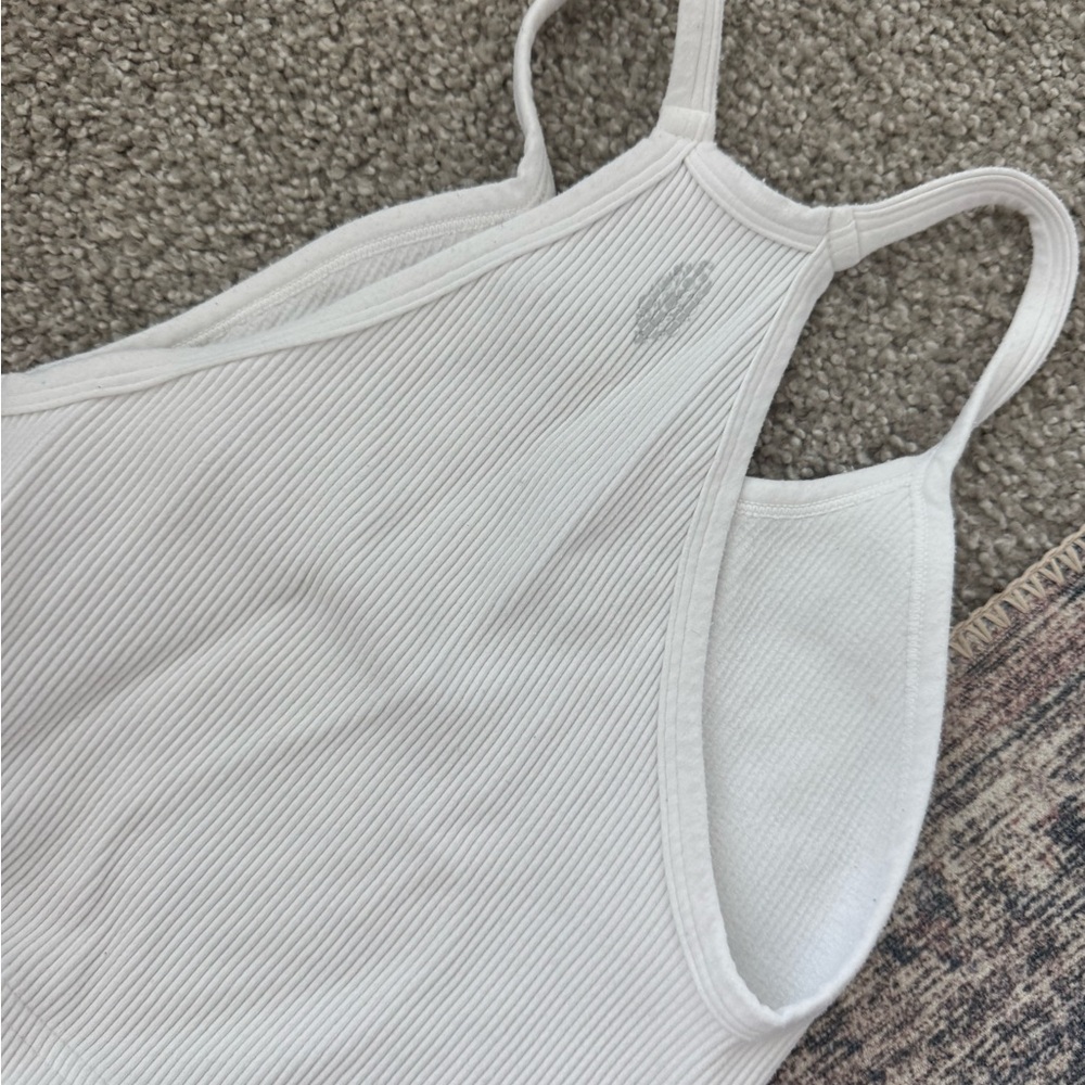 White Ribbed Free people Tank Top